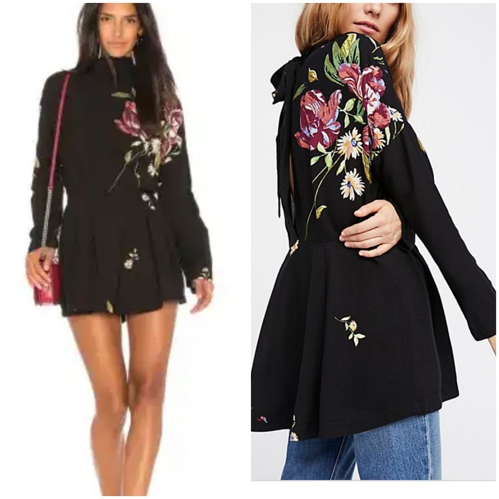Free People black Mini Dress Tunic Top - Picture 2 of 7